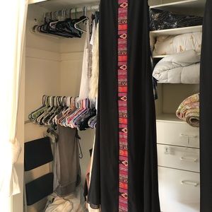 Black maxi dress with tribal detail